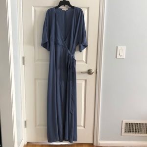 Standards & Practices blue Bridesmaid wrap dress